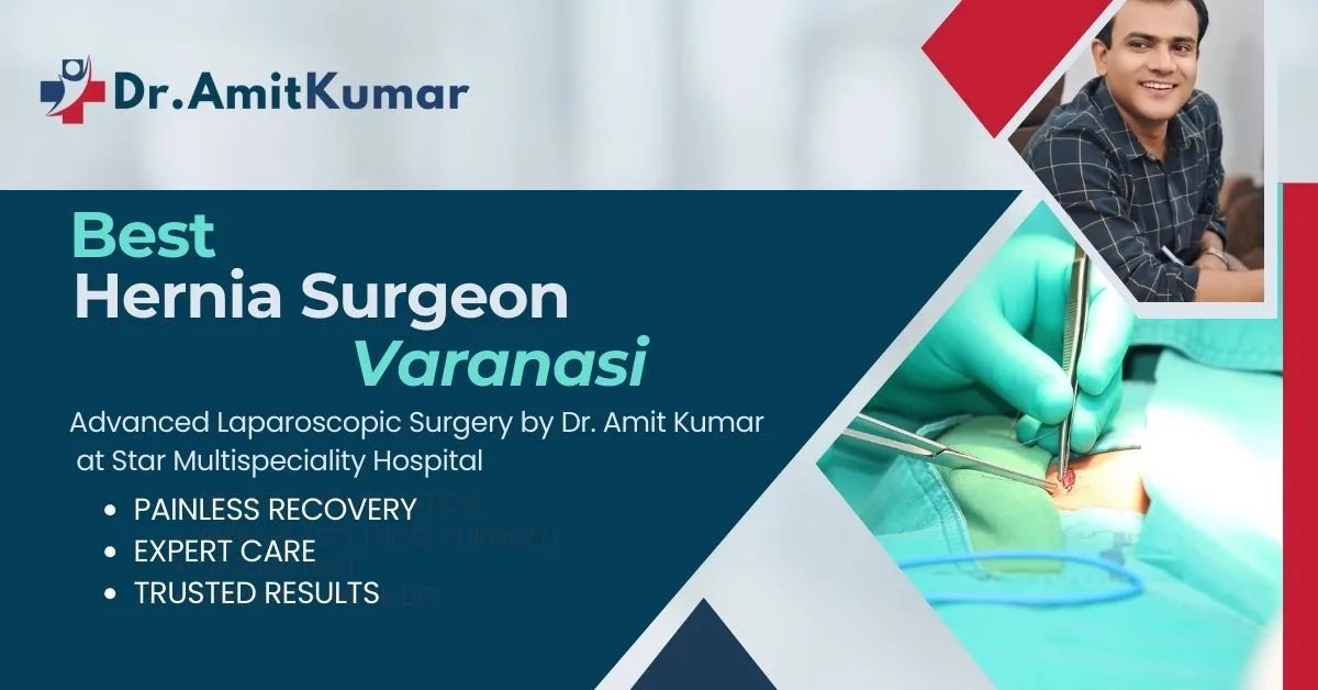 Amit Kumar performing laparoscopic hernia surgery at Star Multispeciality Hospital