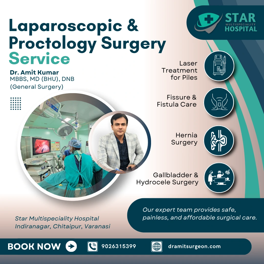 Best Laparoscopic & Proctology Surgeon in Varanasi – Dr. Amit Kumar, Star Hospital