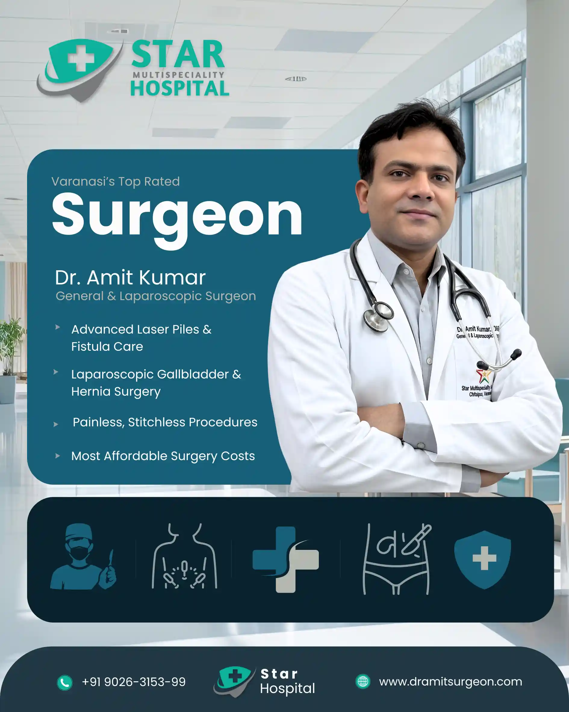 Best Surgeon in Varanasi Dr Amit Kumar Star Hospital Laser Laparoscopic Specialist